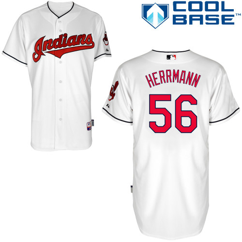 Frank Herrmann #56 MLB Jersey-Cleveland Indians Men's Authentic Home White Cool Base Baseball Jersey